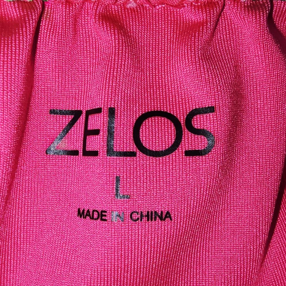 Zelos Seahorse‎ Print Running Shorts Womens Large Pink Green Athletic Gym Lined - Picture 7 of 7